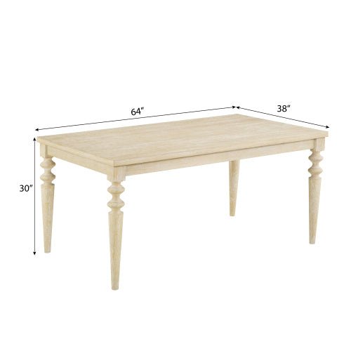 Rectangle Dining Table with Turned Leg and Wood Frame - Dining Room Sets