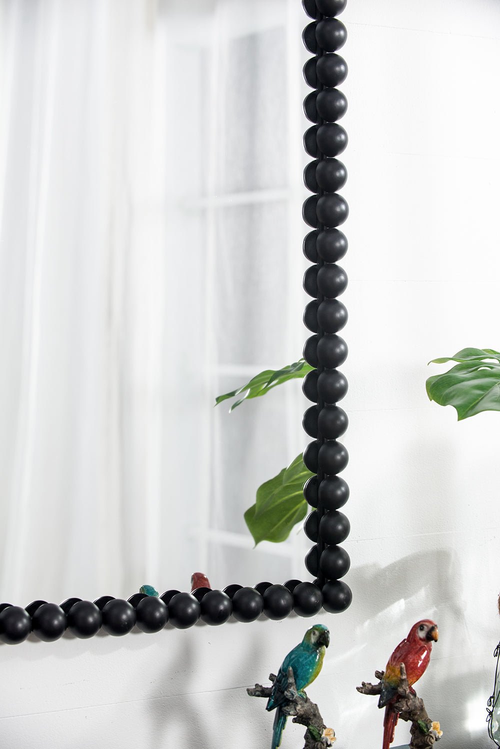 Rectangular Mirror with Metal Beaded Design - Mirrors