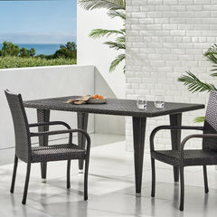 Reflect 35x59 Inch Outdoor Dining Table with Rattan Cover - Outdoor Tables