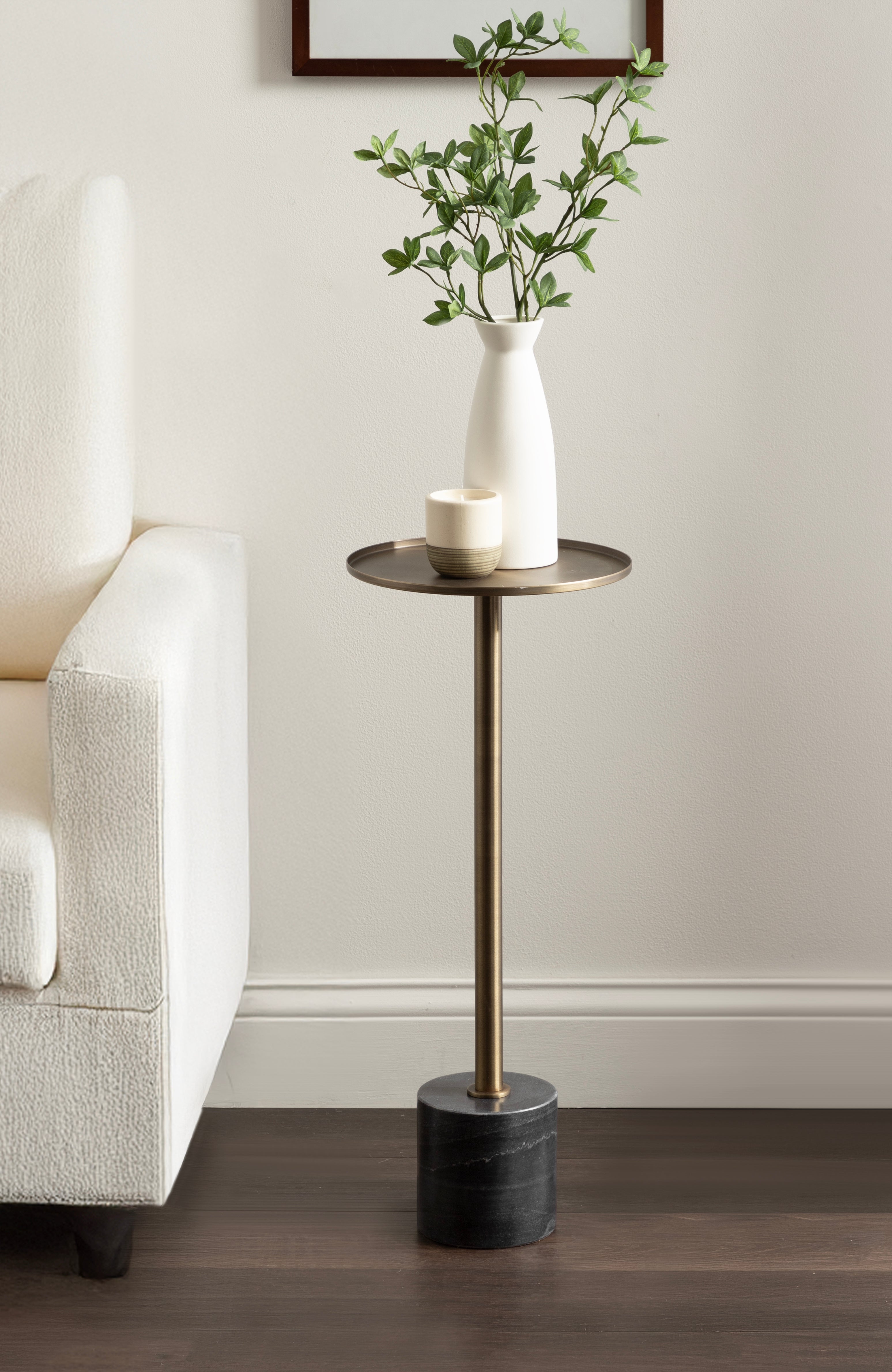 Vanora Metal and Marble Drink Table