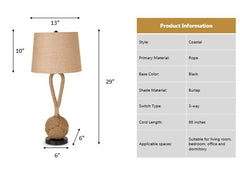 Rope 29" Table Lamp, Natural color, (Set of 2) - Table Lamps