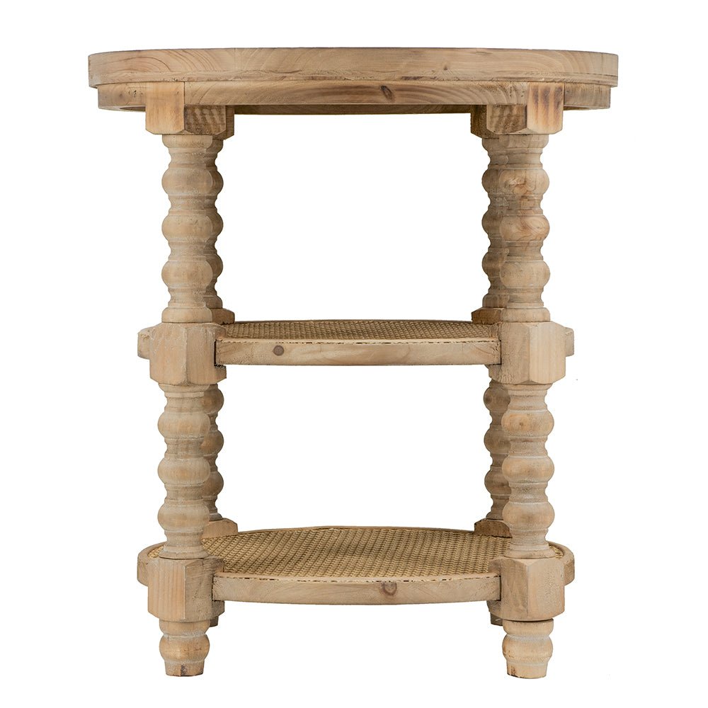Round 3 - Tiered Side Table with Turned Legs - Side Tables