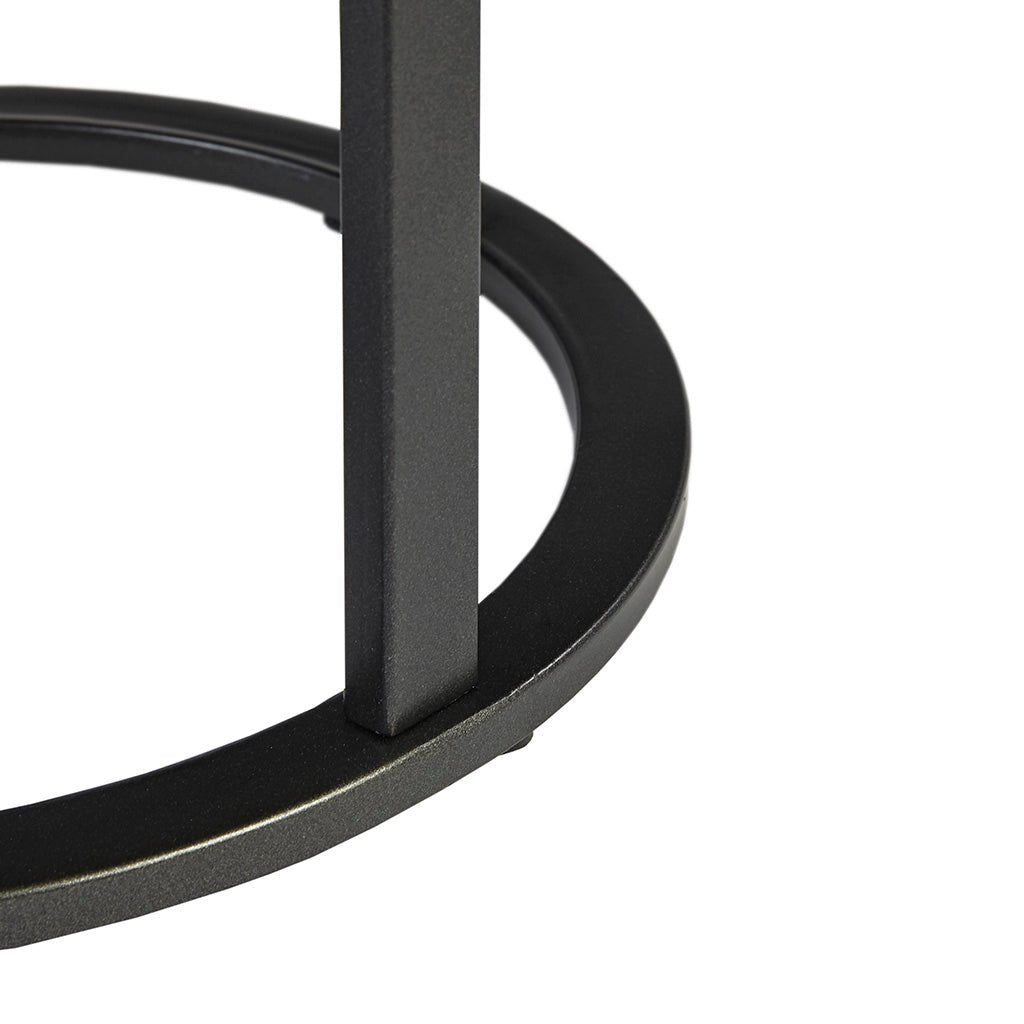 Round Accent Table with Iron Base - Side Tables