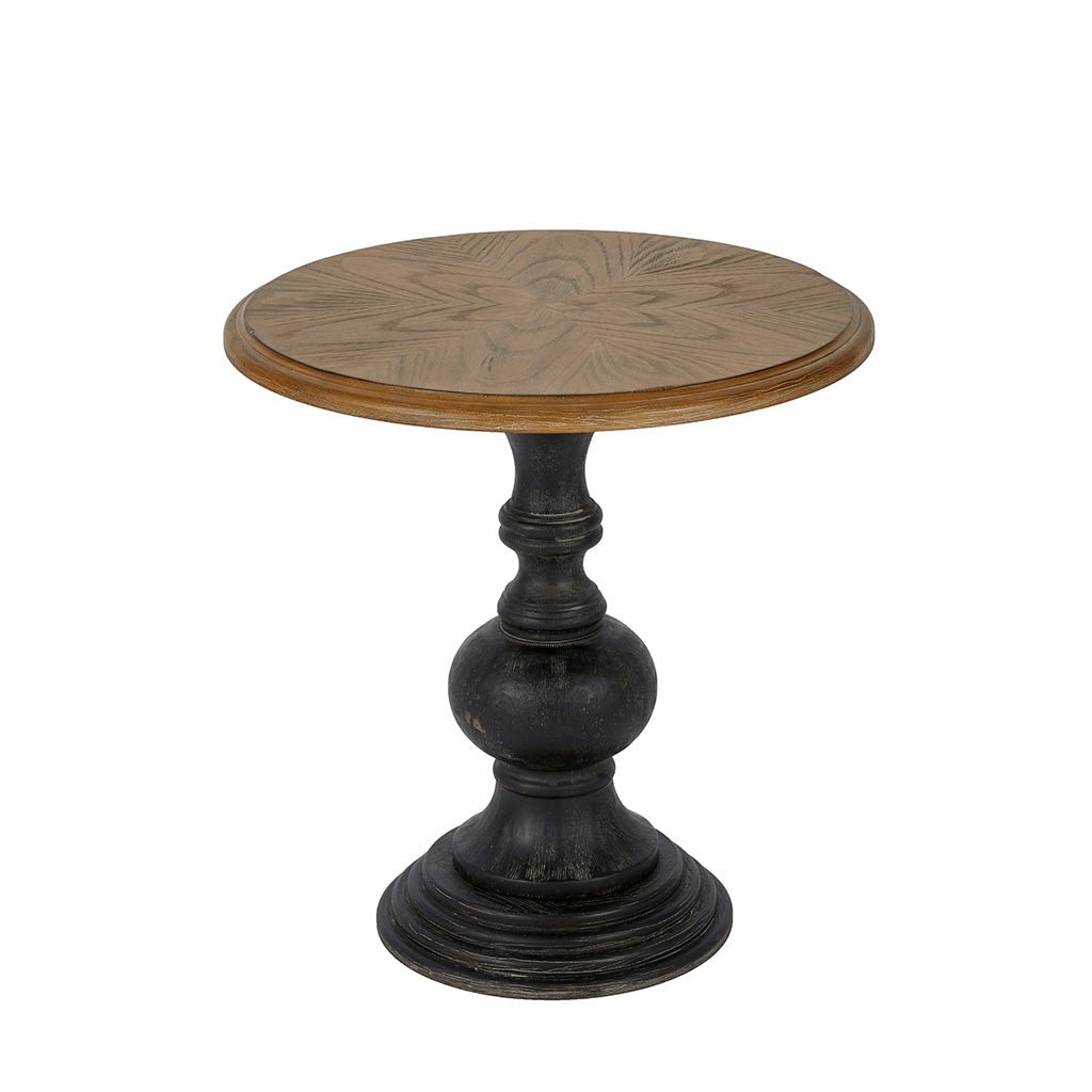 Round Accent Table with Pedestal Wood Base - Side Tables