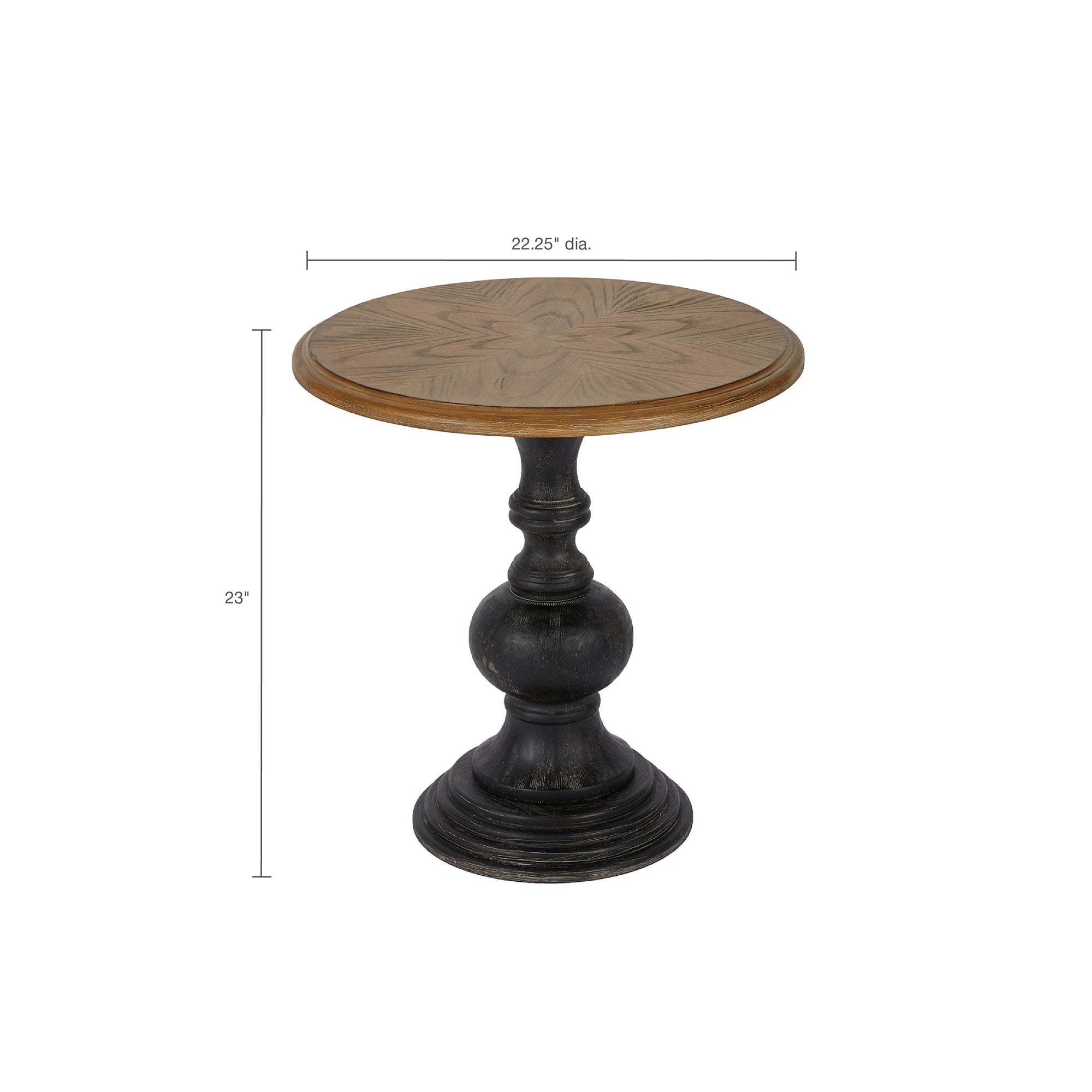 Round Accent Table with Pedestal Wood Base - Side Tables