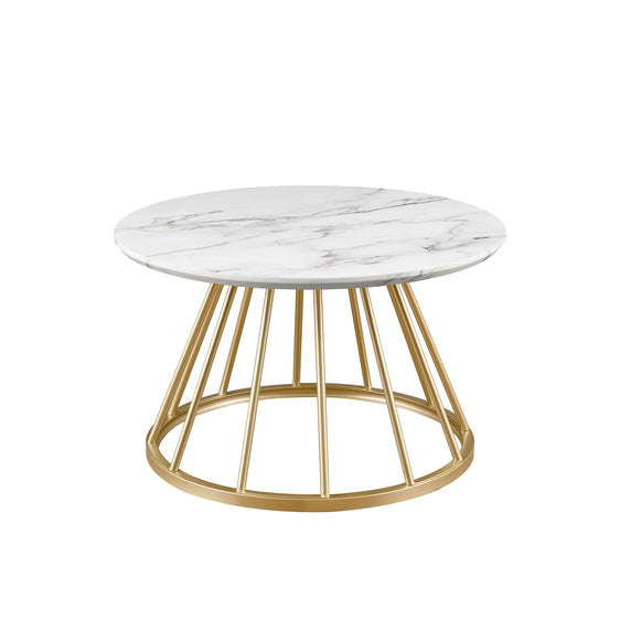 Round Coffee Table with Metal Base - Coffee & Cocktail Tables