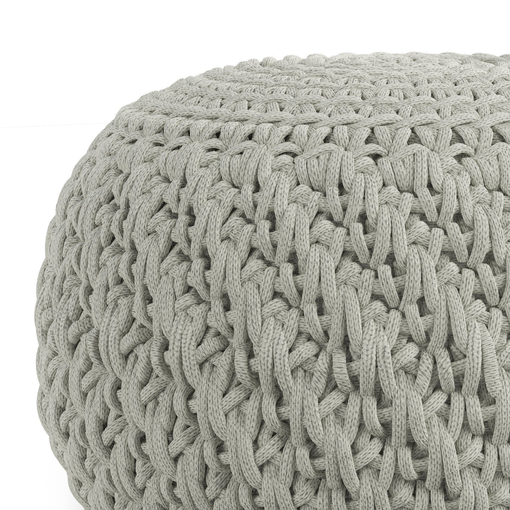 Round Knitted Pouf - Pouf
