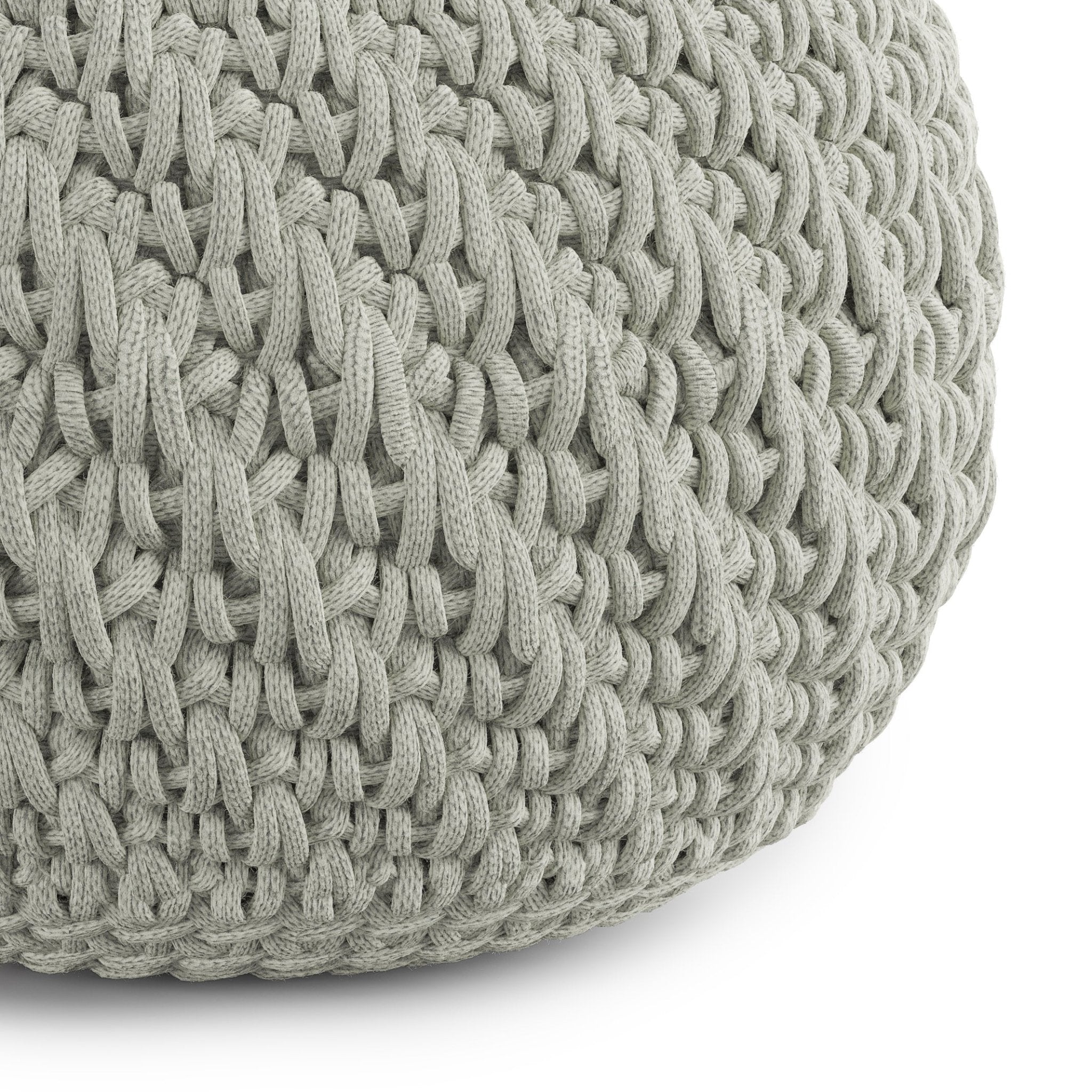 Round Knitted Pouf - Pouf