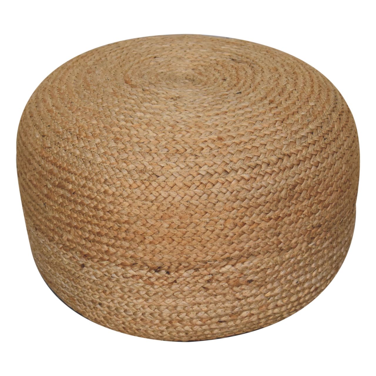 Round Pouf with Handcrafted Design - Poufs