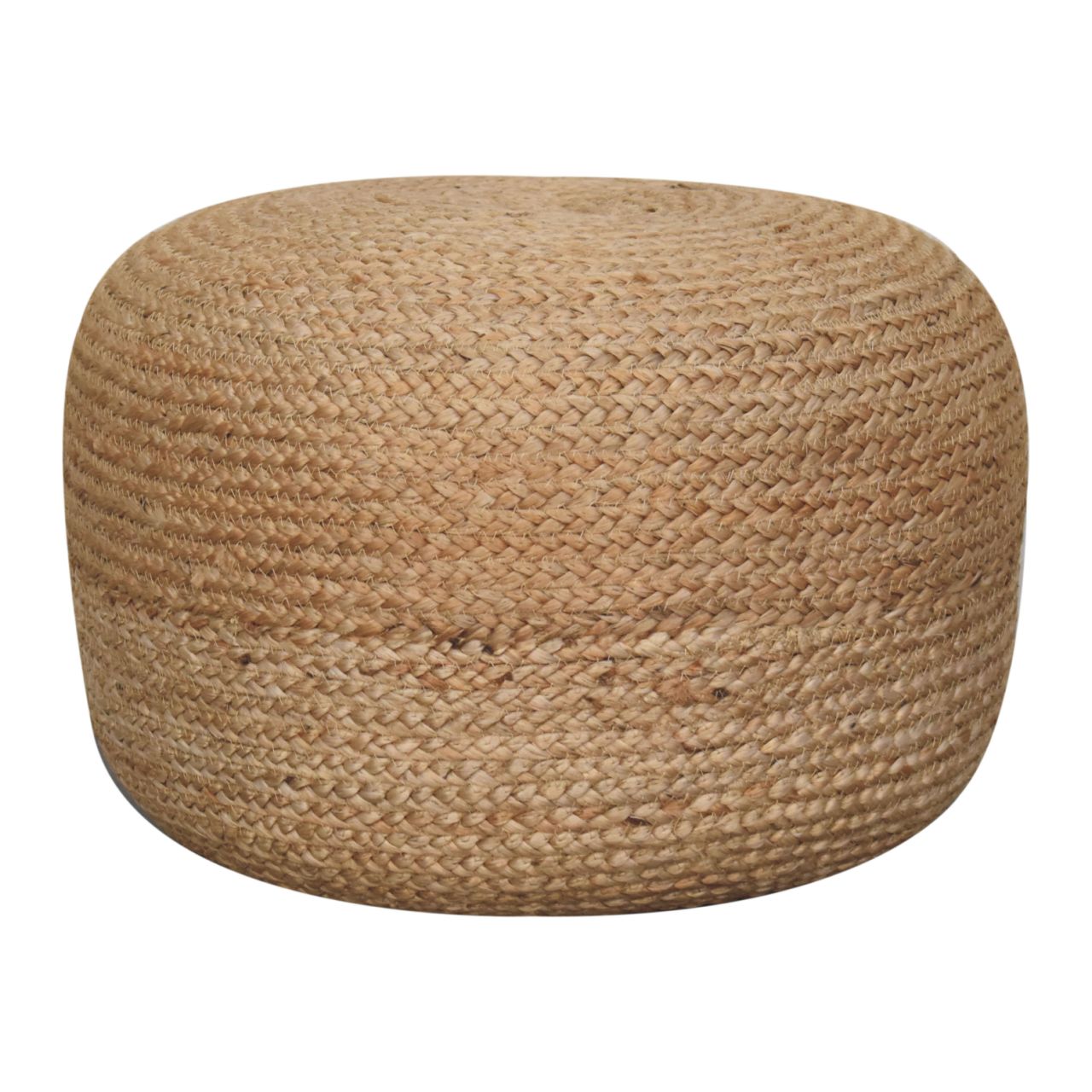 Round Pouf with Handcrafted Design - Poufs