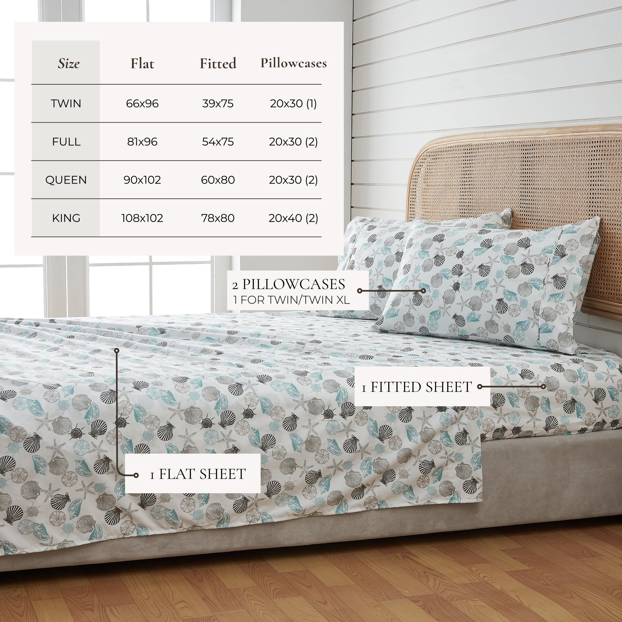 Coastal Printed Microfiber Sheet Set