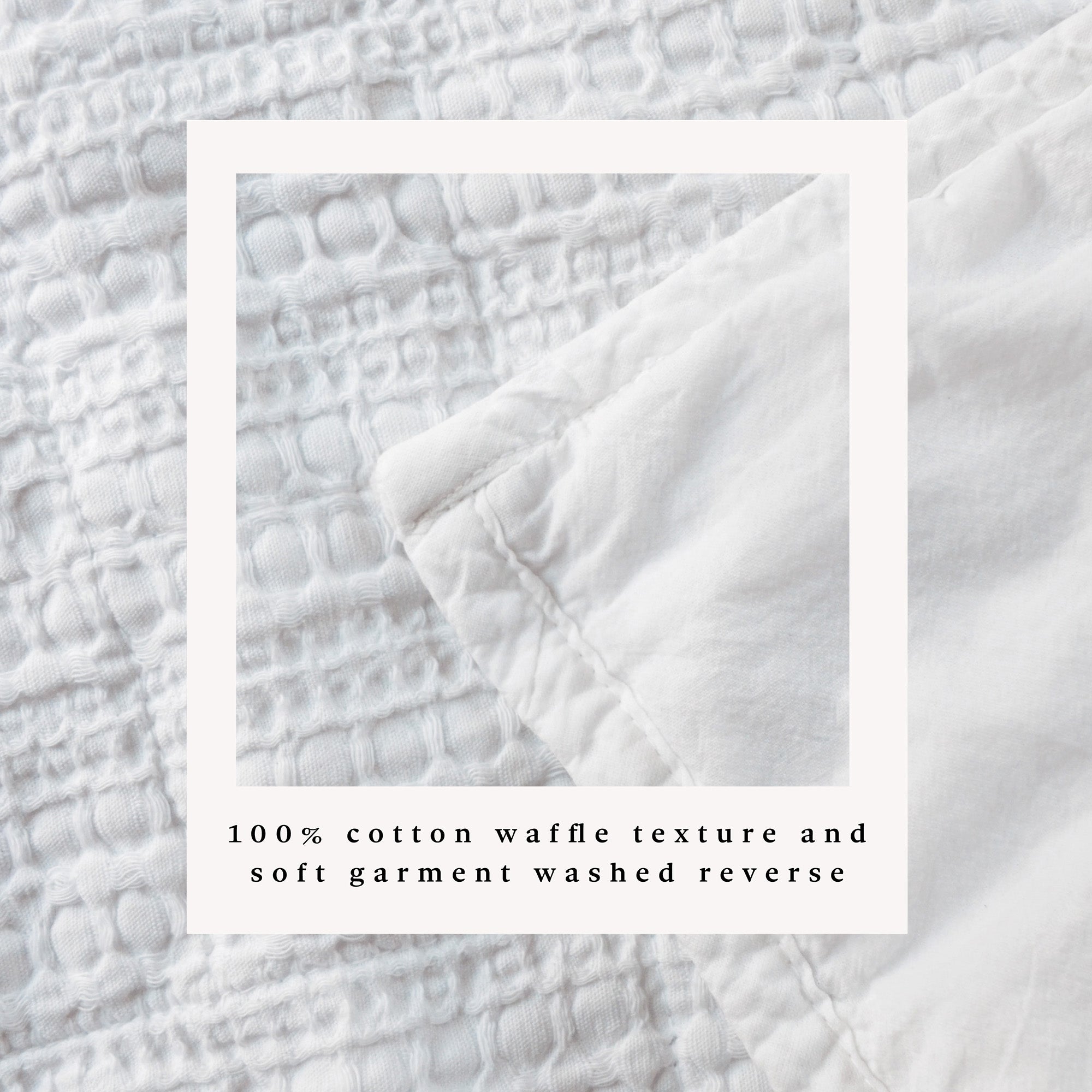 100% Cotton Garment Washed Honeycomb Waffle Quilt and Sham Set