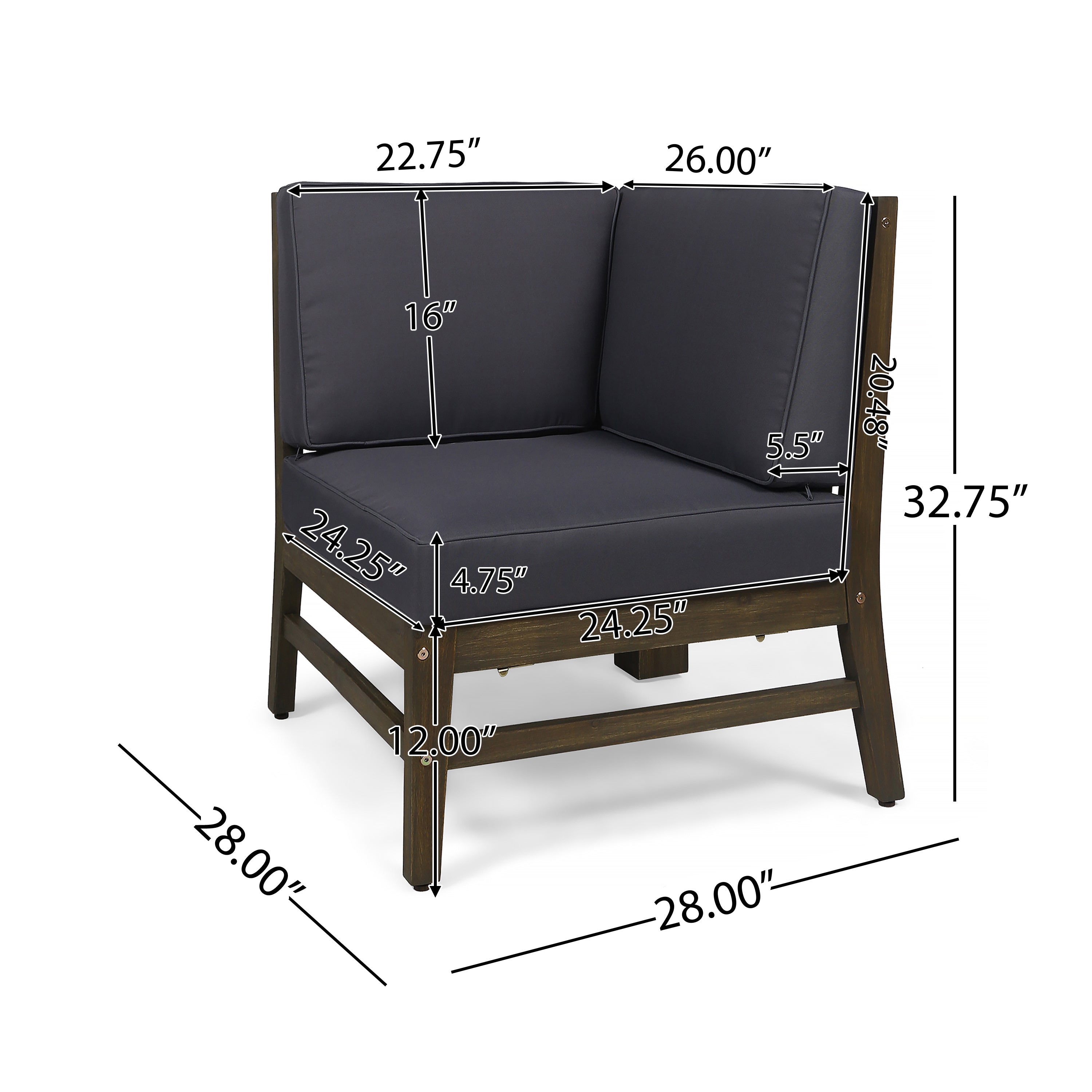 Perla Outdoor L-Shape Sectional Sofa with Coffee Table