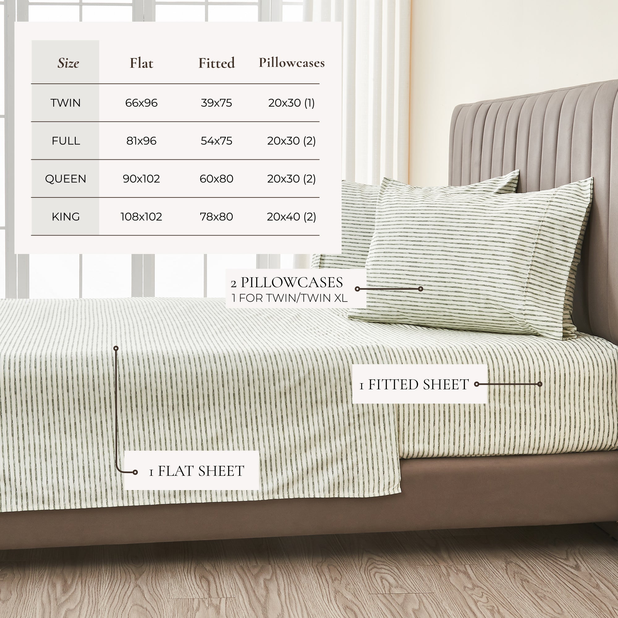 Stripe Printed Microfiber Sheet Set