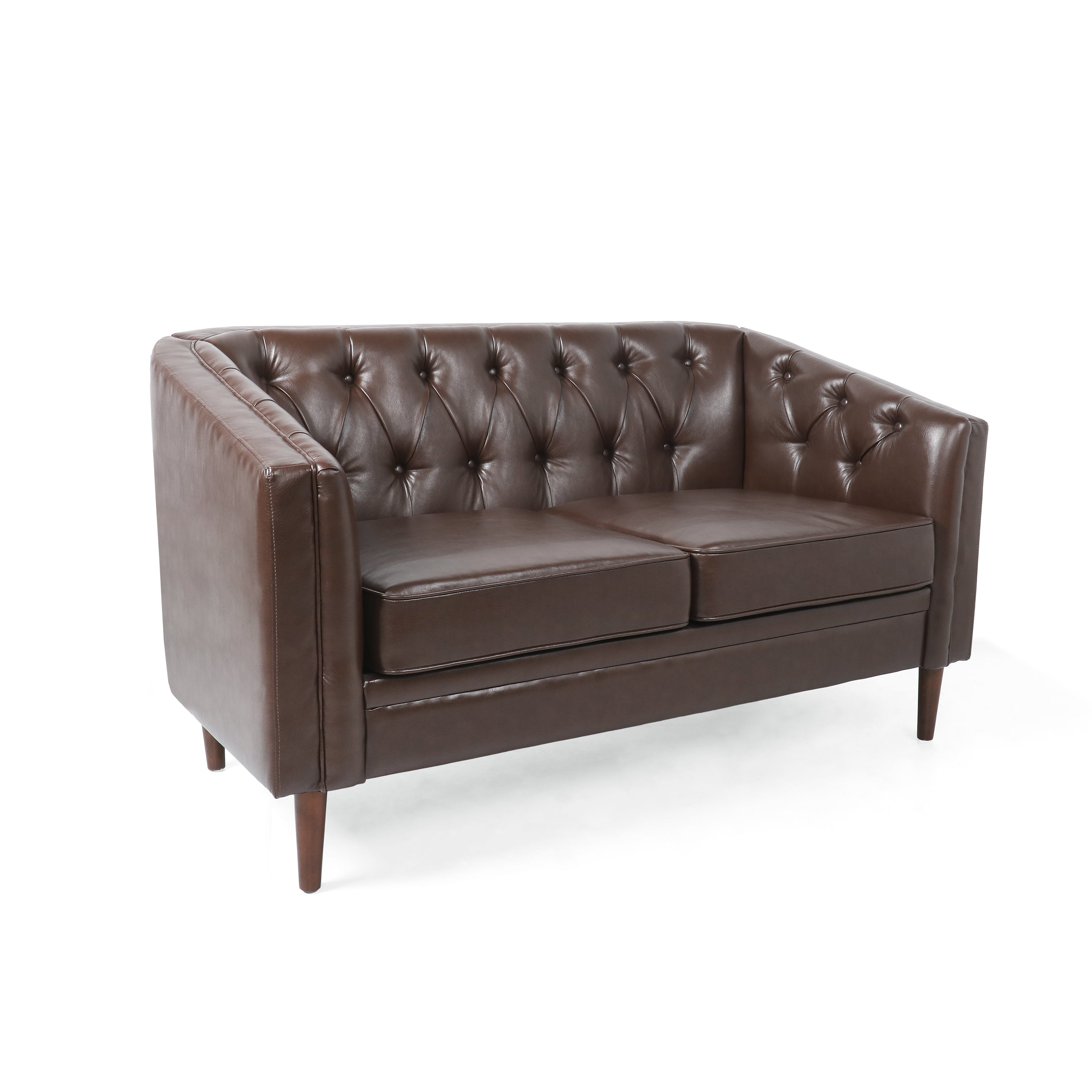 Sophisticated Loveseat with Diamond-Stitched Detailing