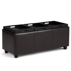 Seraph Multi-functional Ottoman with 3 Flip Over Serving Trays - Ottomans