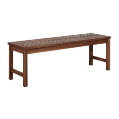 Serenify Chevron-Top Solid Wood Patio Bench - Outdoor Seating