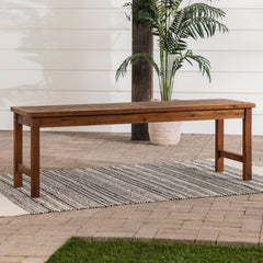 Serenify Chevron-Top Solid Wood Patio Bench - Outdoor Seating
