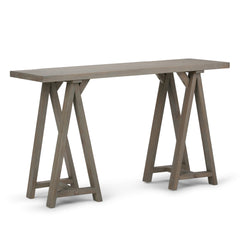Serenique Solid Wood Console Table with Sawhorse Supports - Sofa & Console Tables