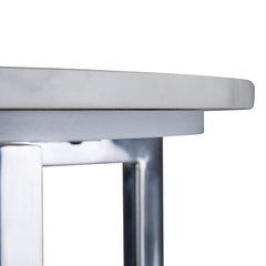 Side Table with Polished Stainless Steel Base - Side Tables