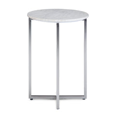Side Table with Polished Stainless Steel Base - Side Tables