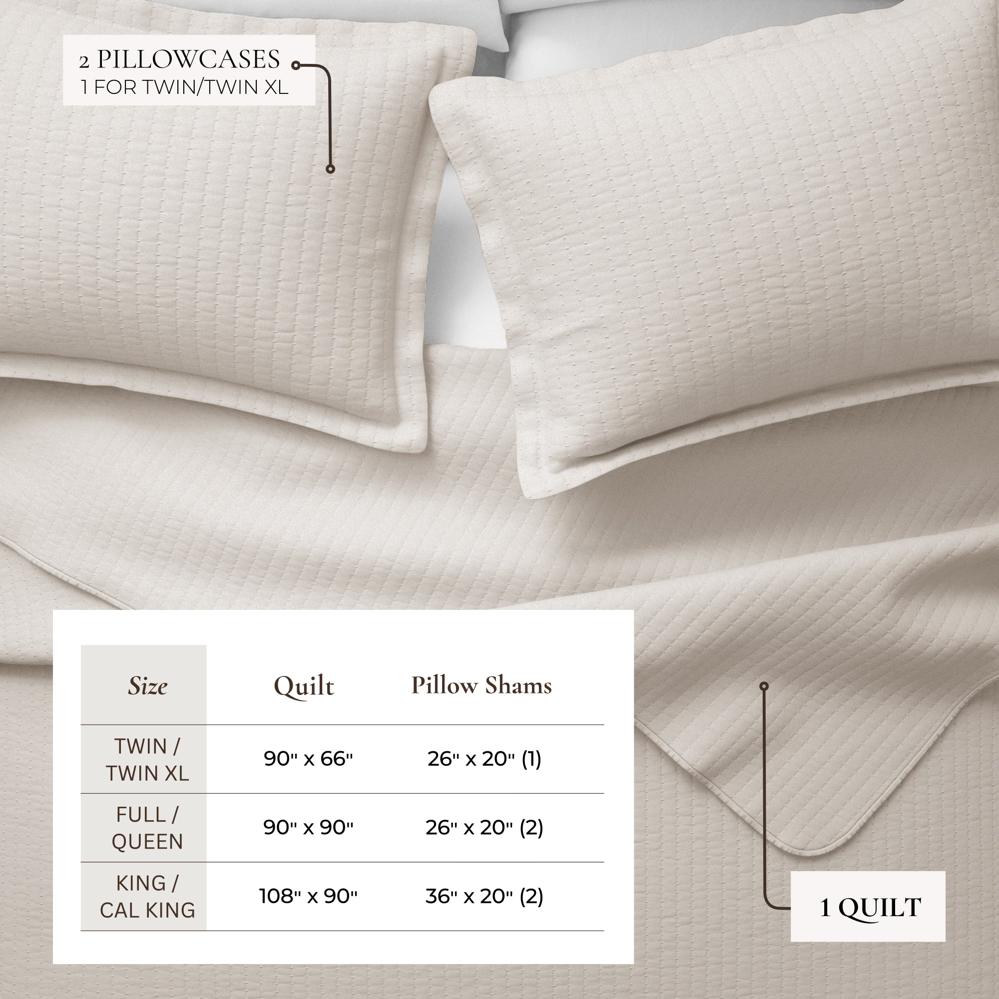 Stitched Quilt Set with Shams