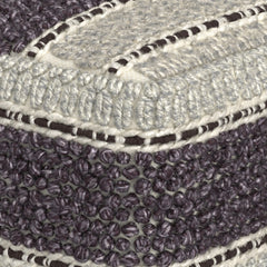 Solara Square Pouf with Handloom Woven Detail on Top and Sides - Pouf