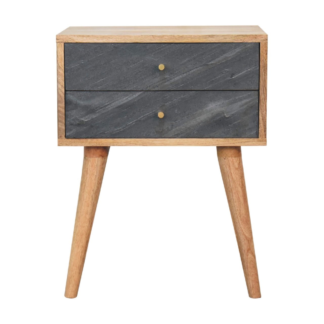 Solid Wood Beside with 2 Drawers - Nightstands