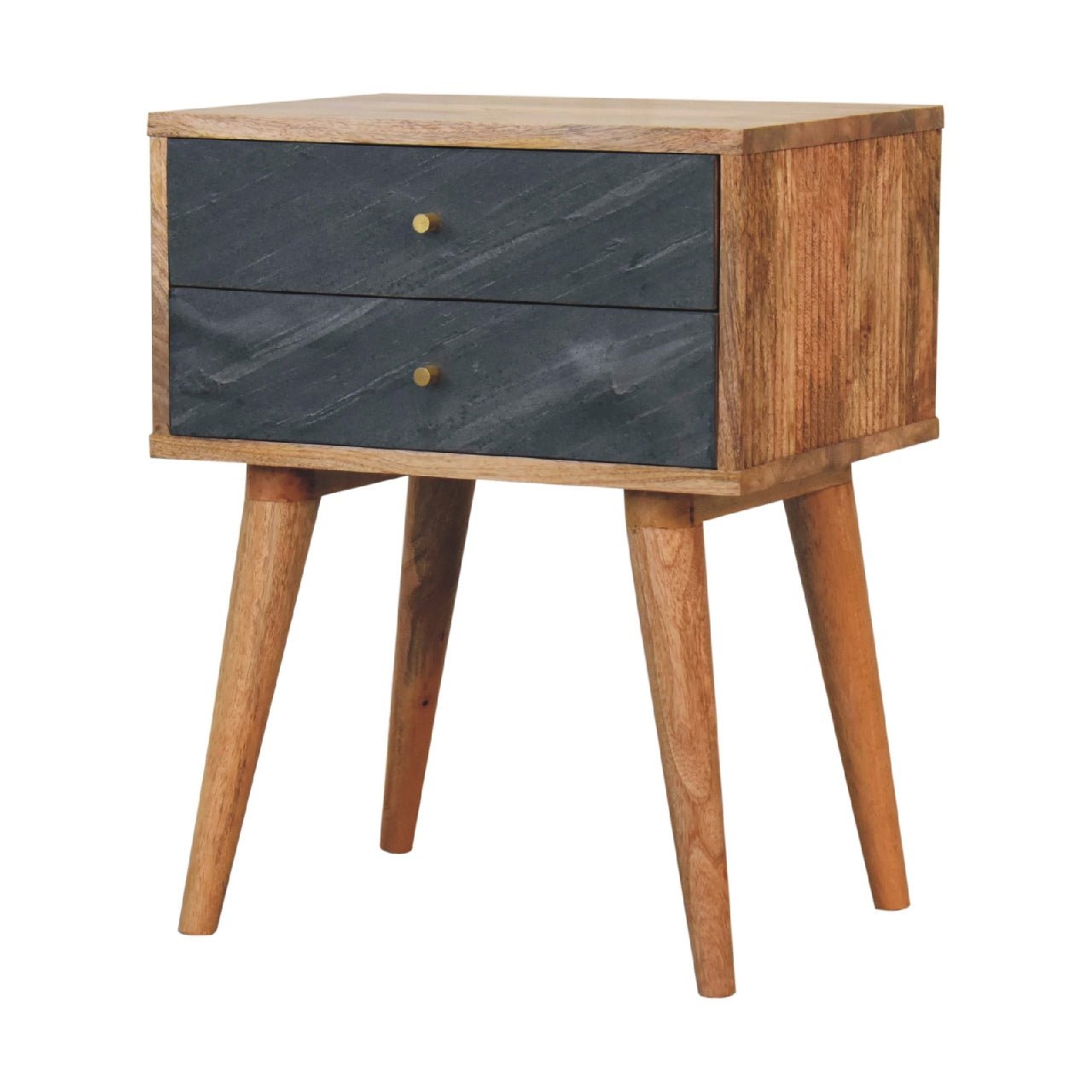Solid Wood Beside with 2 Drawers - Nightstands