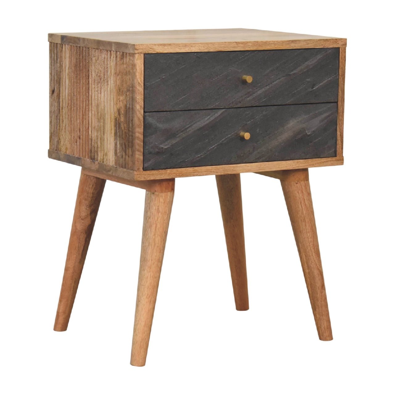 Solid Wood Beside with 2 Drawers - Nightstands