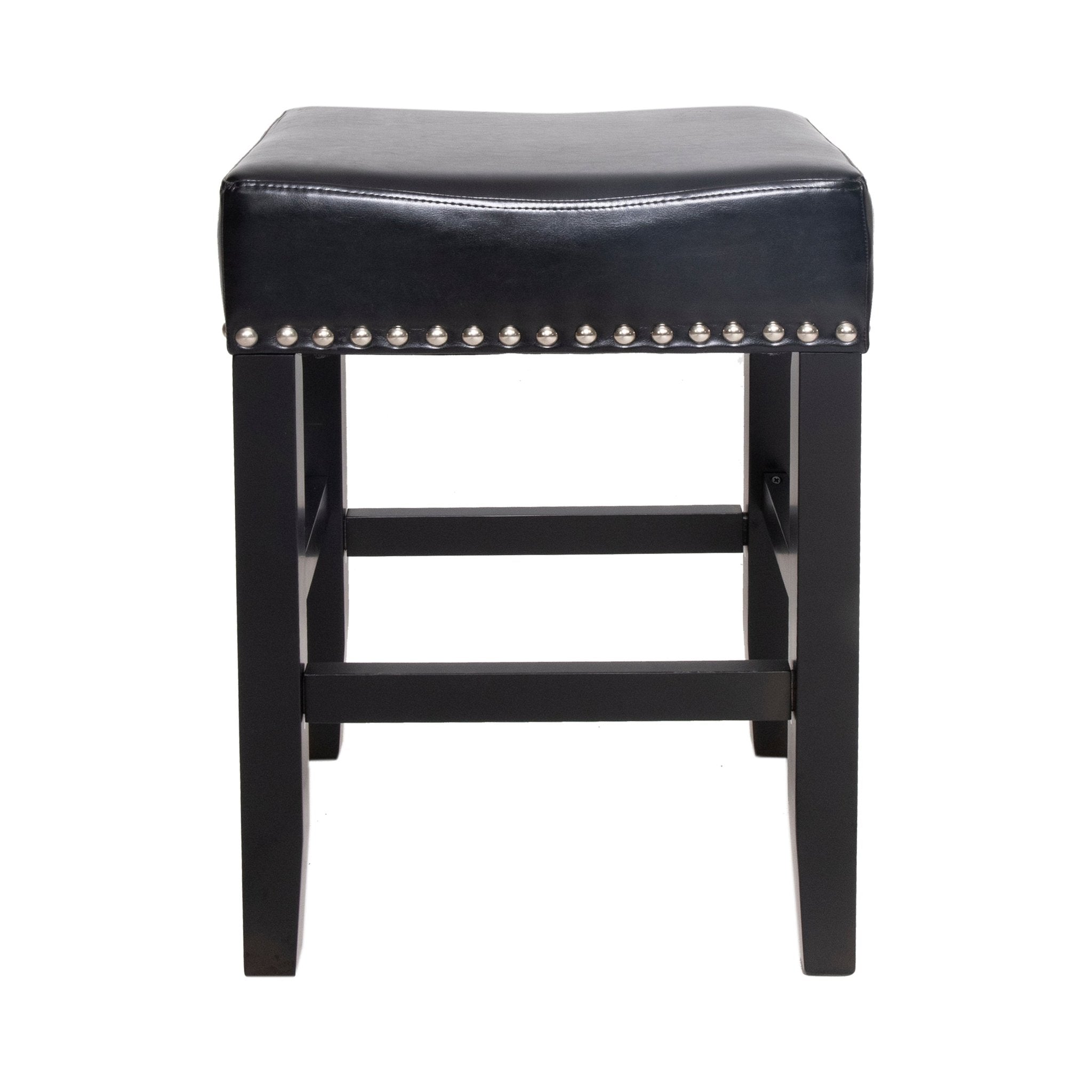 Soltique Backless Dining Counter Stool with Leather Upholstered and Nailhead Trim, Set of 2 - Counter Stools