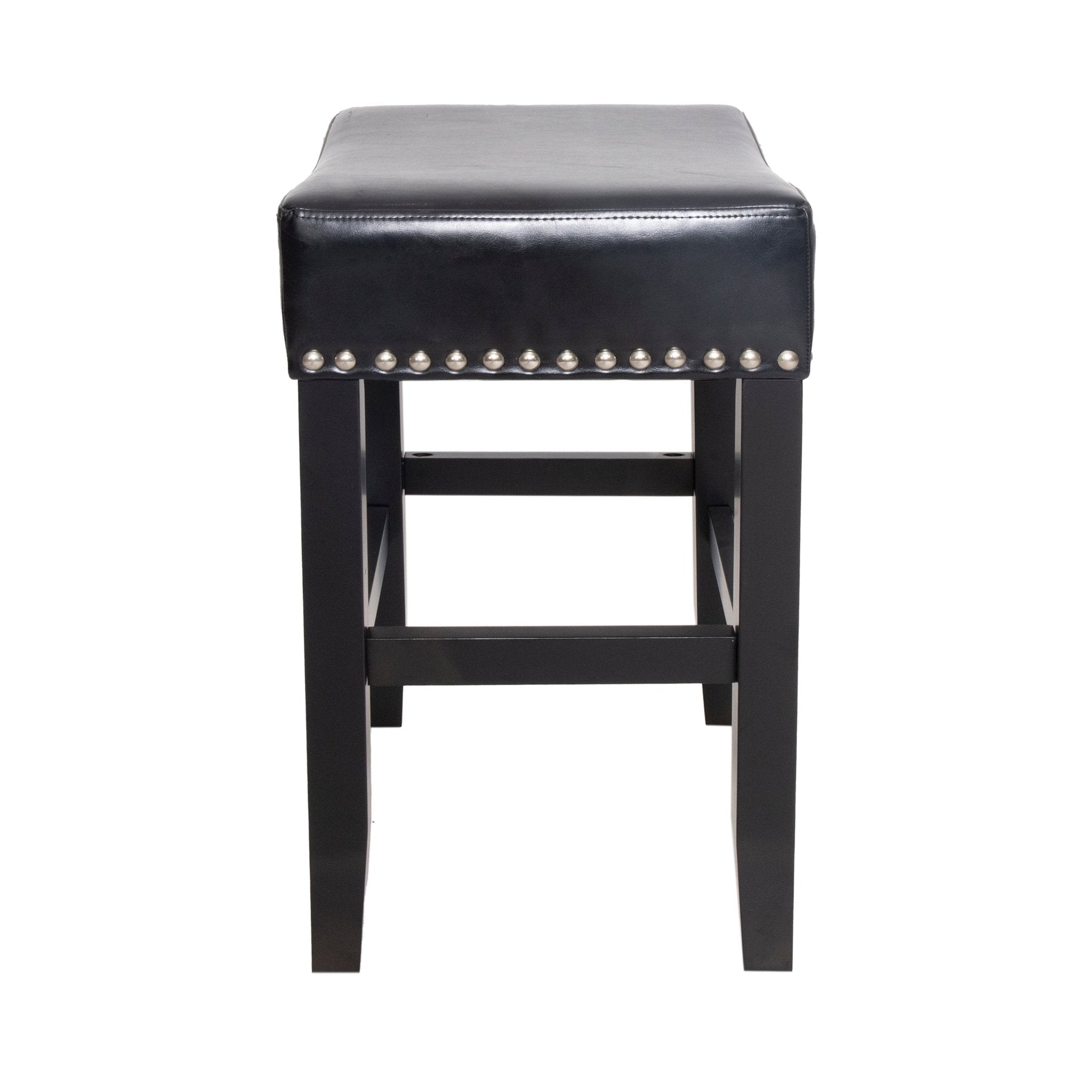 Soltique Backless Dining Counter Stool with Leather Upholstered and Nailhead Trim, Set of 2 - Counter Stools