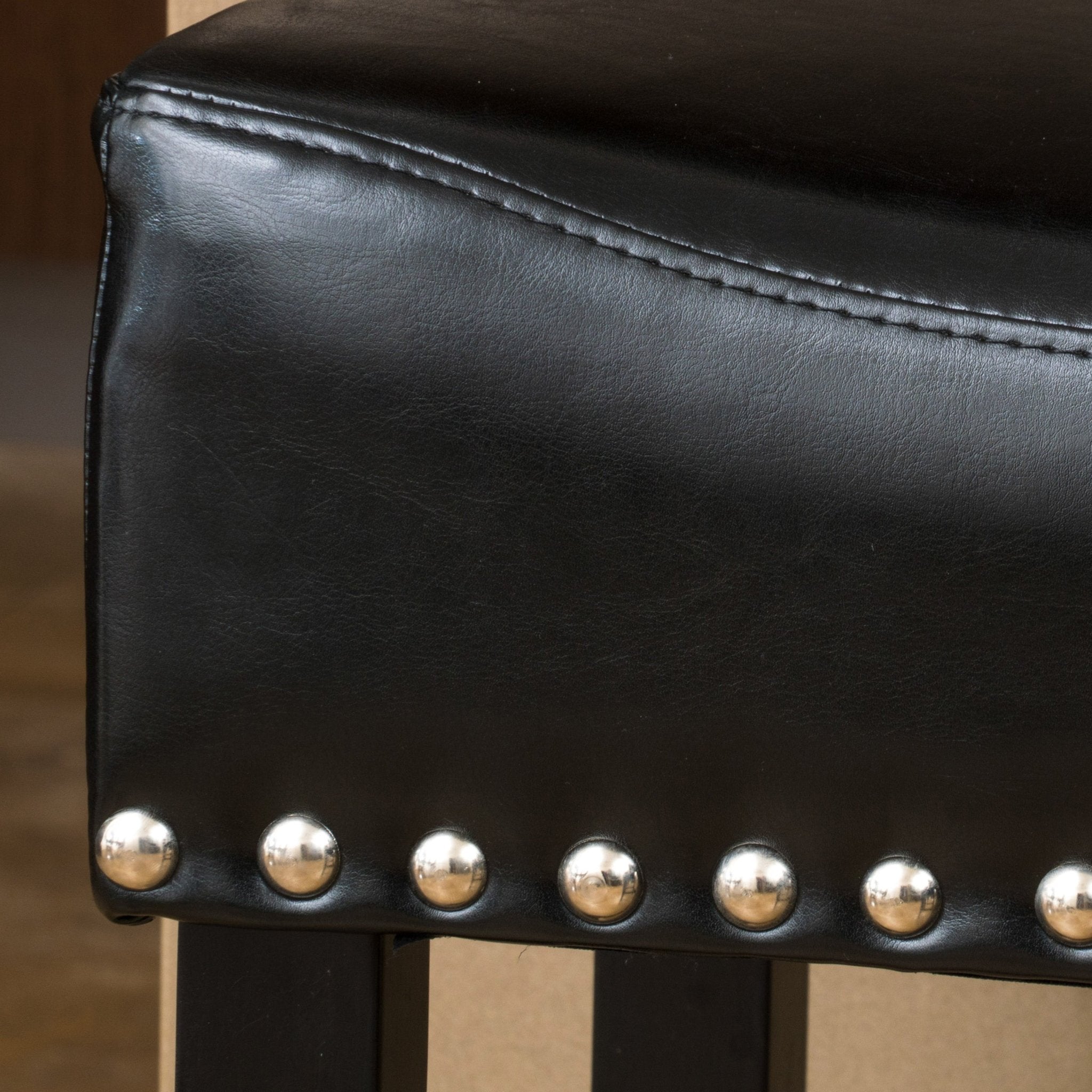 Soltique Backless Dining Counter Stool with Leather Upholstered and Nailhead Trim, Set of 2 - Counter Stools