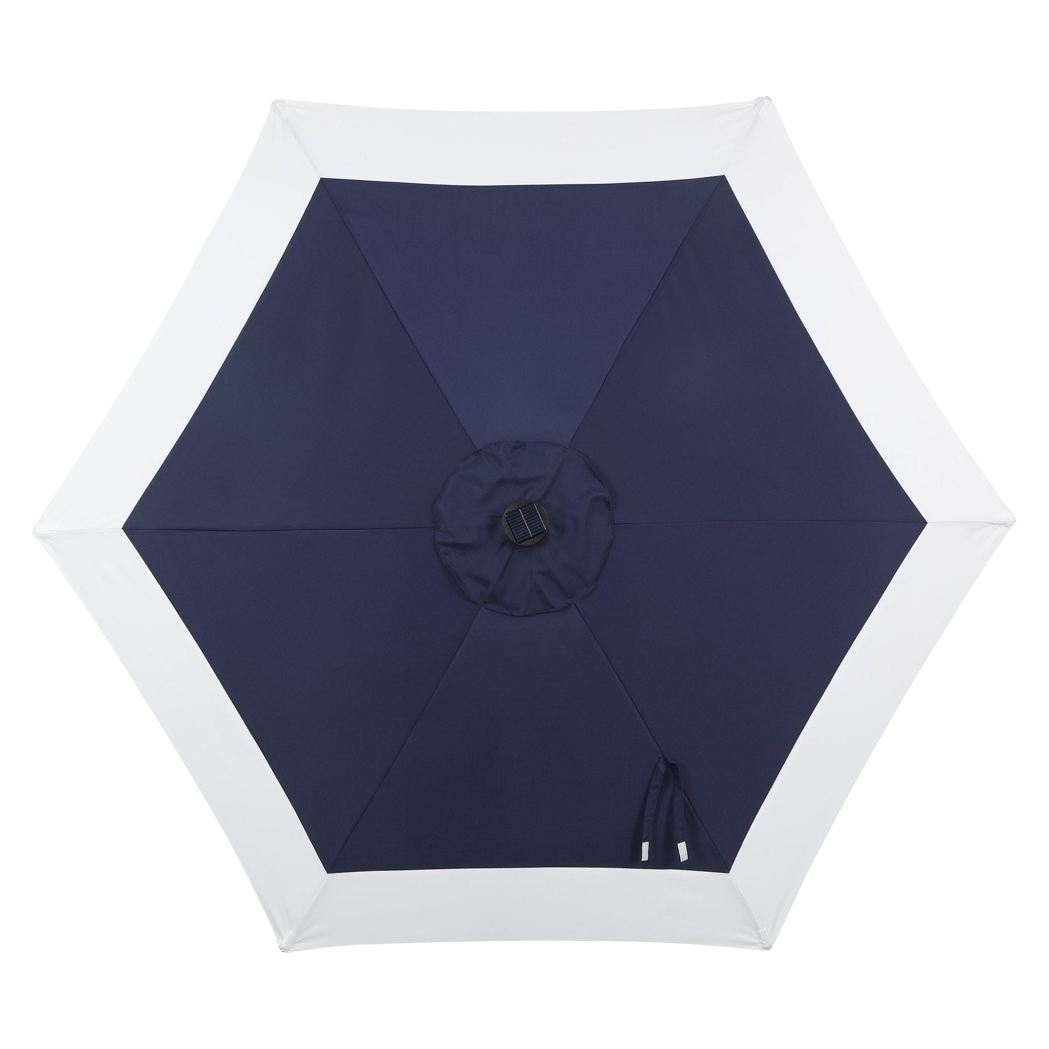 Spencer Classic Coastal 2 - Tone Solar LED Market Patio Umbrella with 12 LED Strip Lights - Outdoor Umbrellas