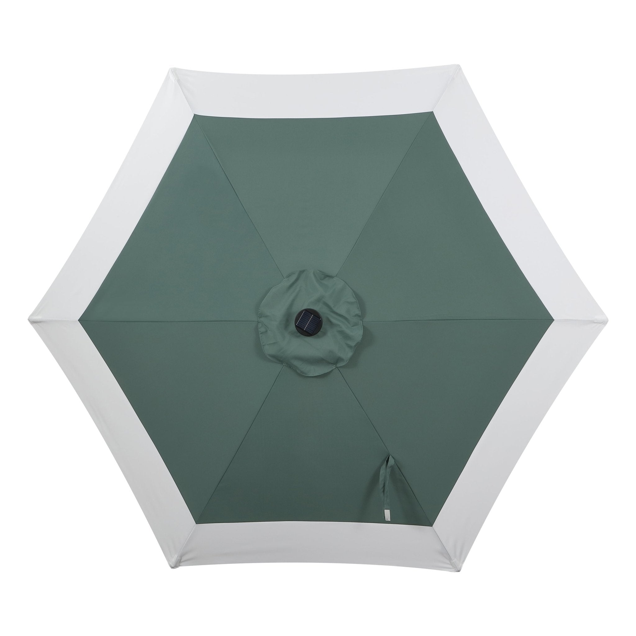 Spencer Classic Coastal 2 - Tone Solar LED Market Patio Umbrella with 12 LED Strip Lights - Outdoor Umbrellas