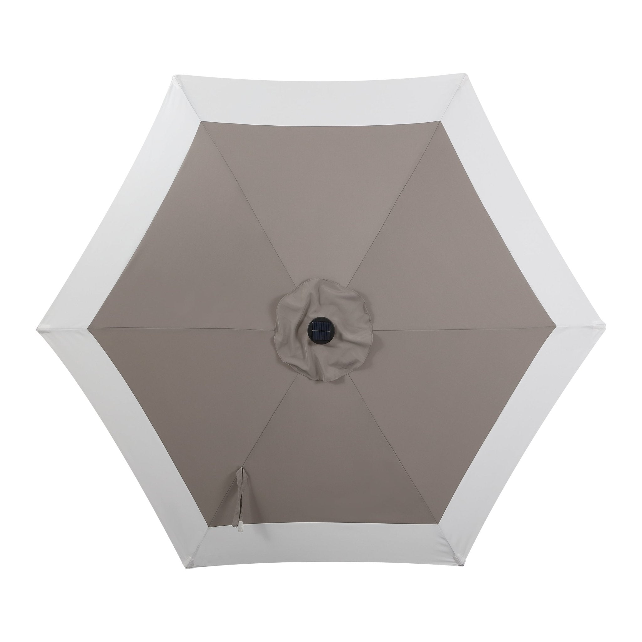 Spencer Classic Coastal 2 - Tone Solar LED Market Patio Umbrella with 12 LED Strip Lights - Outdoor Umbrellas