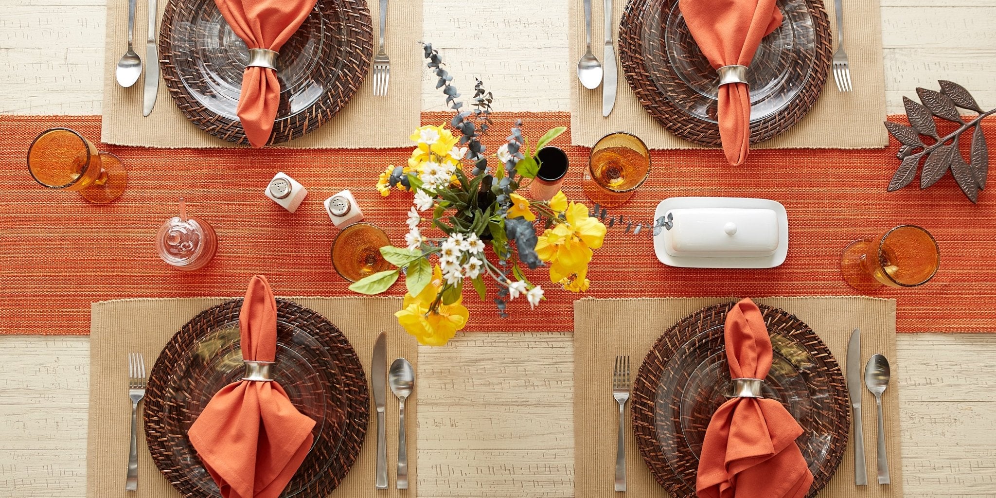 Spice Variegated Fringe Table Runner 13X108 - Table Runners