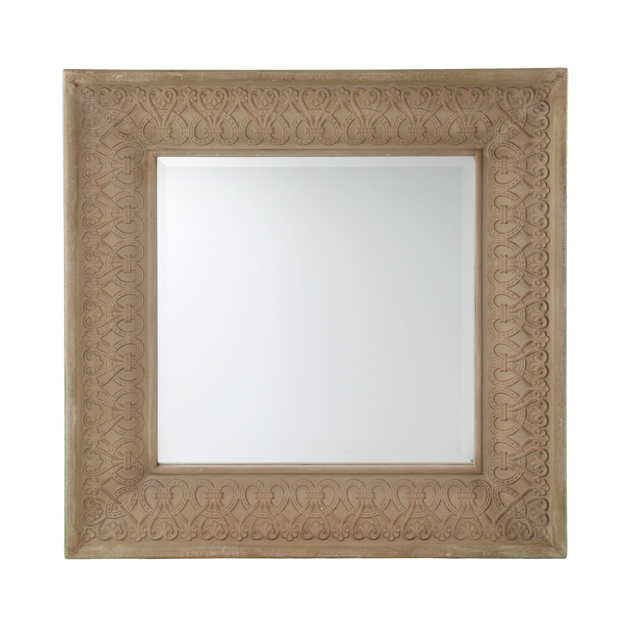 Square Wall Mirror with Intricate Detail - Mirrors
