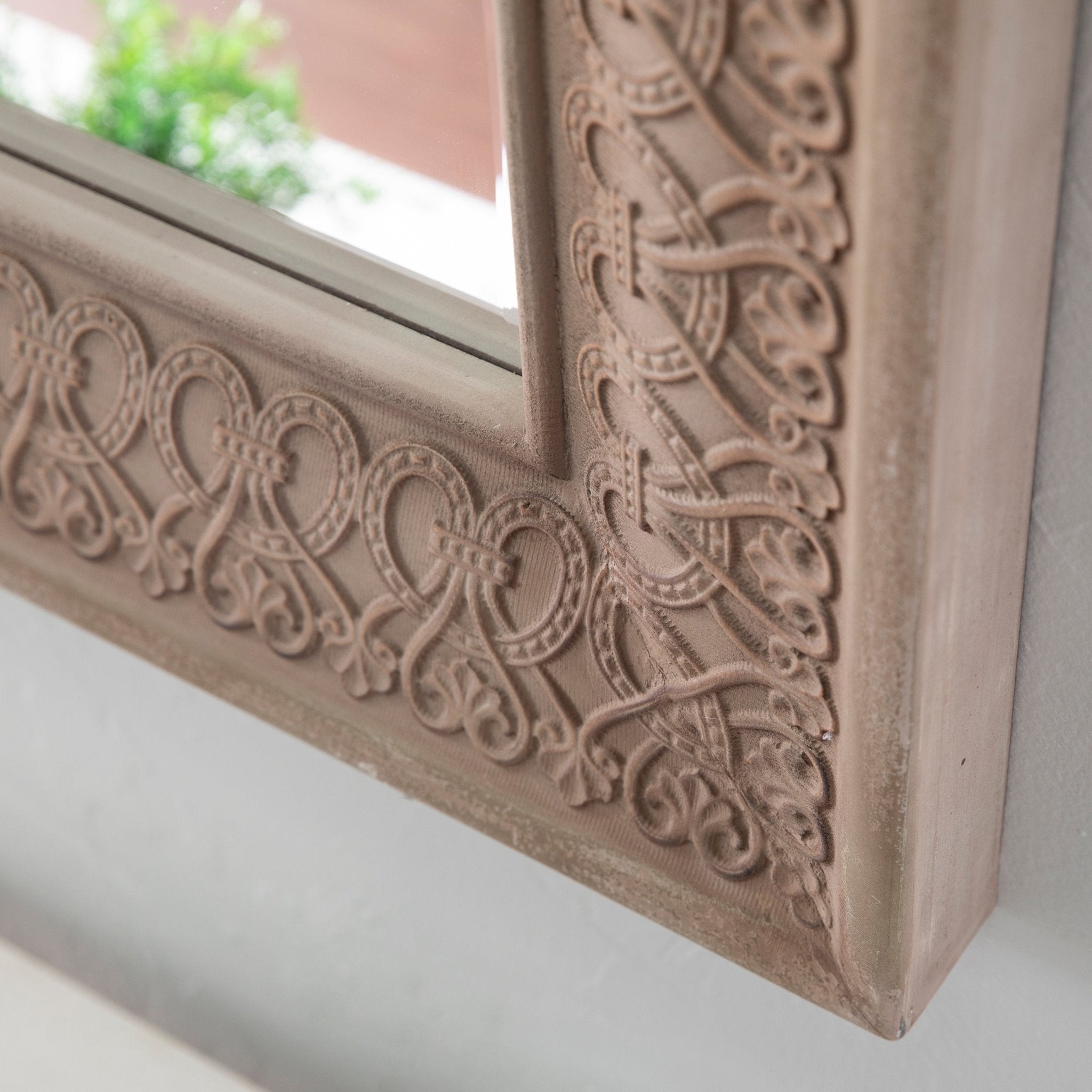 Square Wall Mirror with Intricate Detail - Mirrors