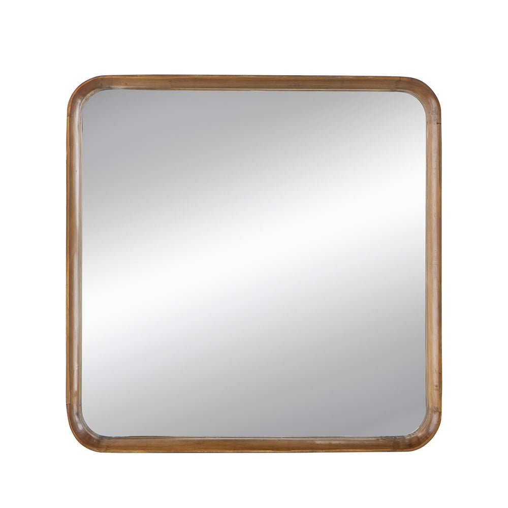 Square Wall Mirror with Wood Frame - Mirrors