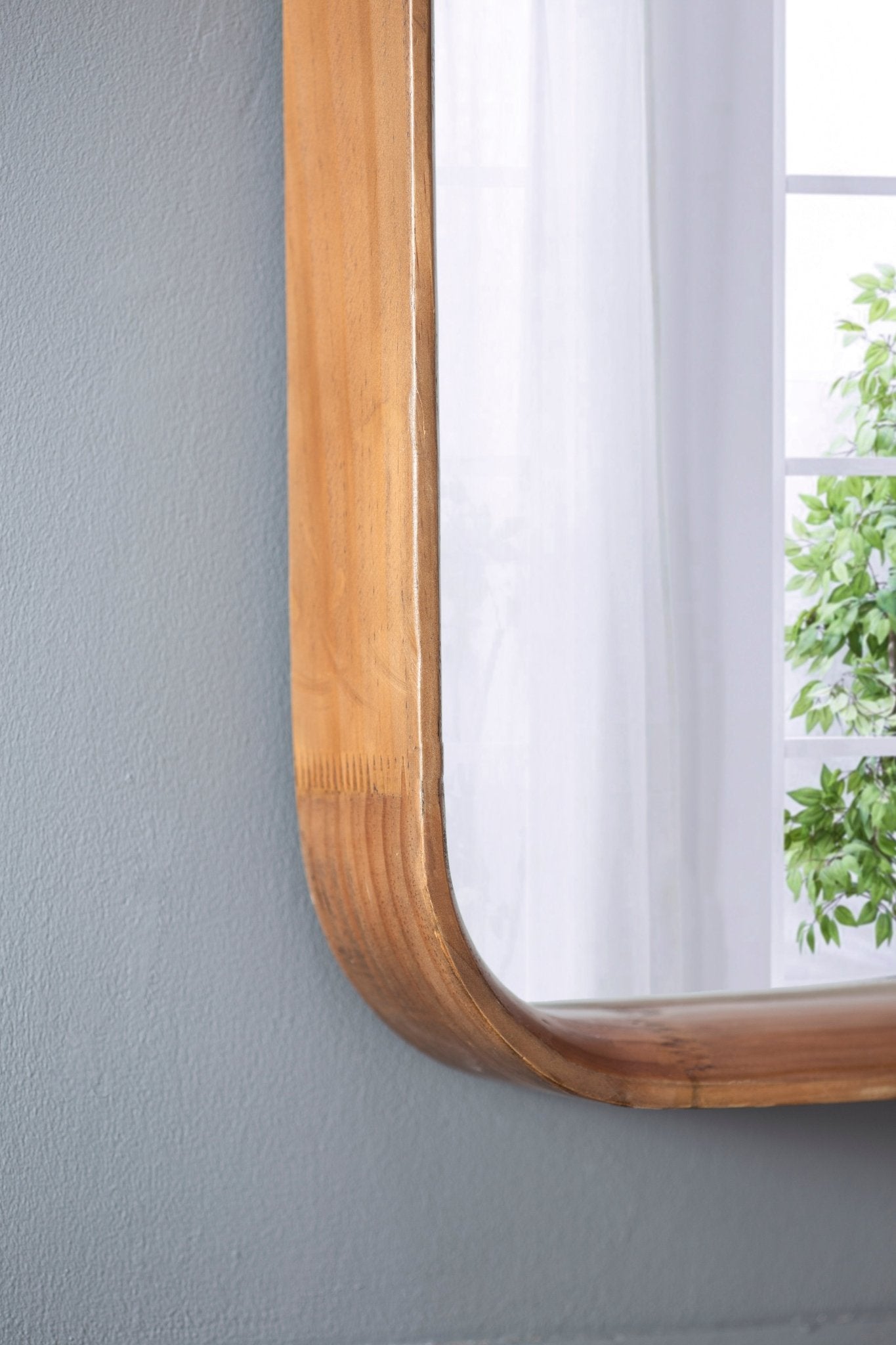 Square Wall Mirror with Wood Frame - Mirrors