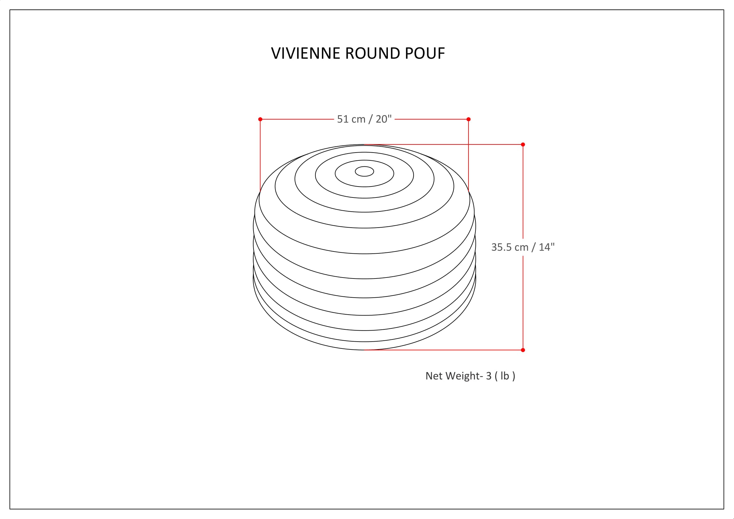 Vivienne Round Pouf