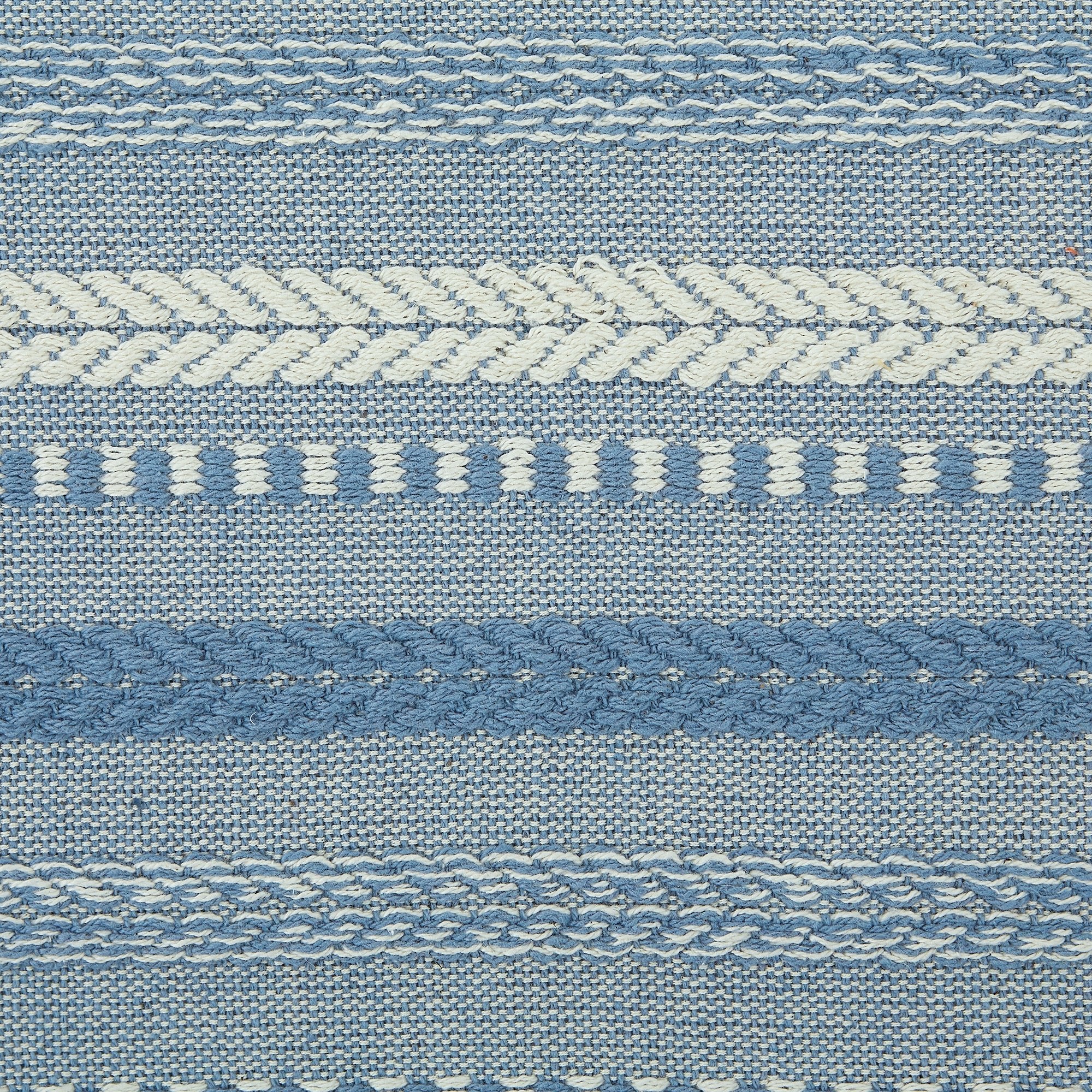Stonewash Blue Braided Stripe Table Runner 15X72 - Table Runners