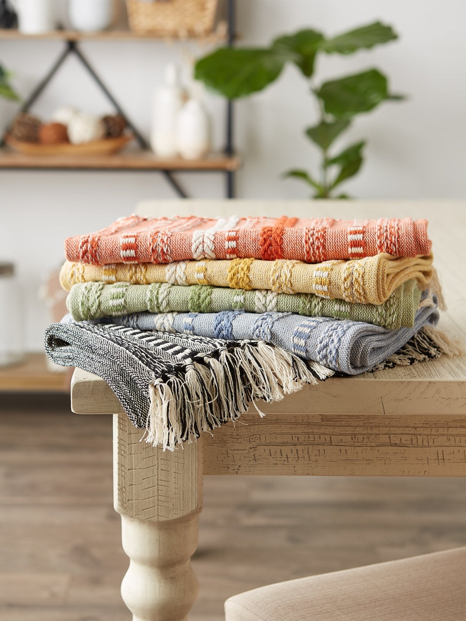 Stonewash Blue Braided Stripe Table Runner 15X72 - Table Runners