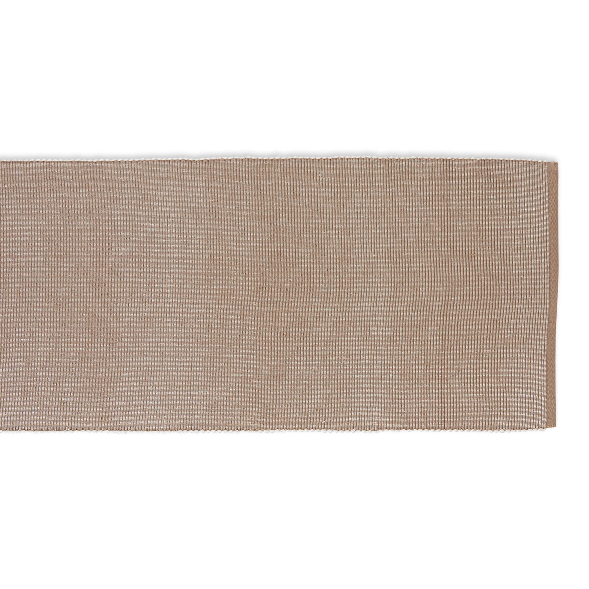 Stone/White 2 - Tone Ribbed Table Runner 13X72 - Table Runners