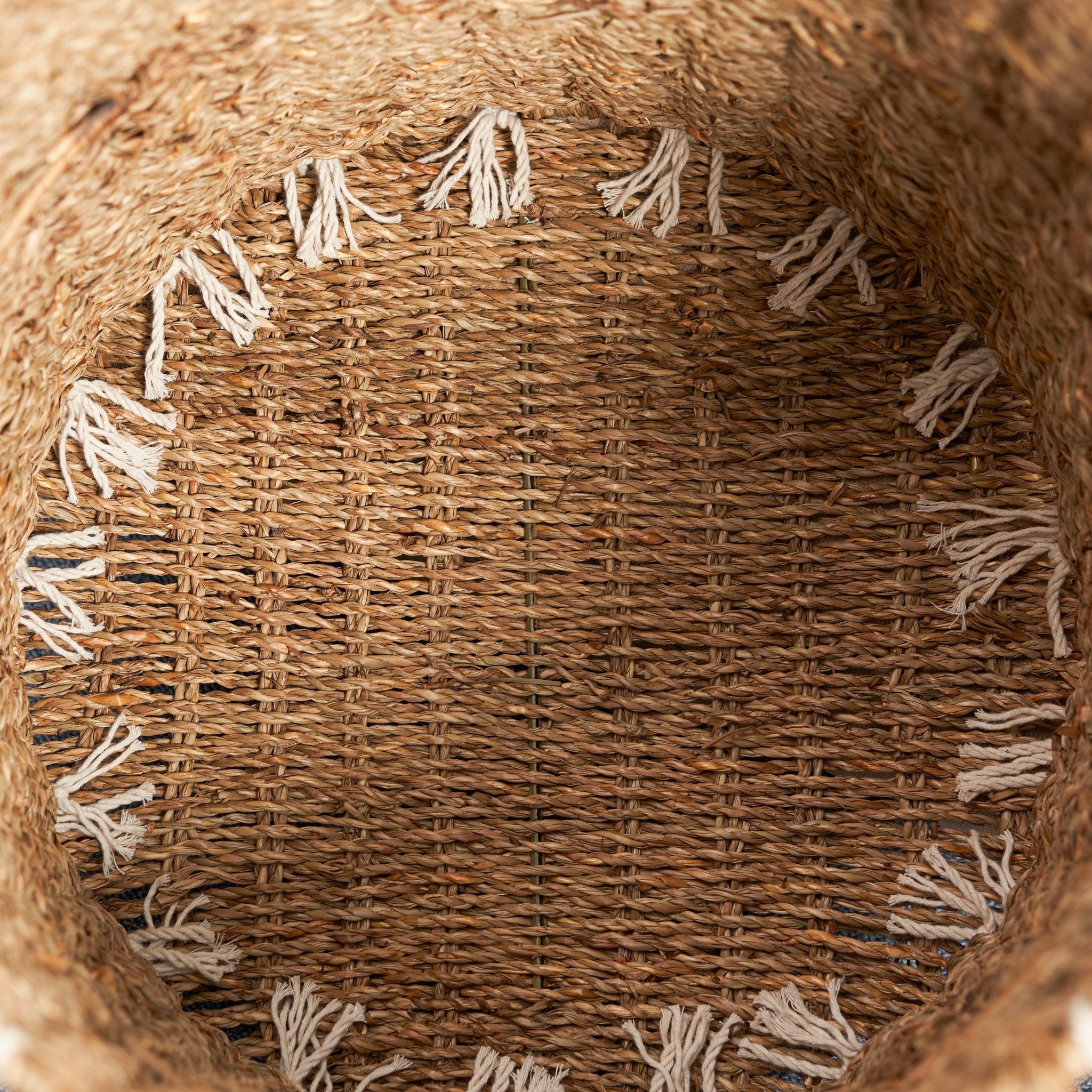 Storage Basket with Plaid Rope Weave Pattern - Baskets