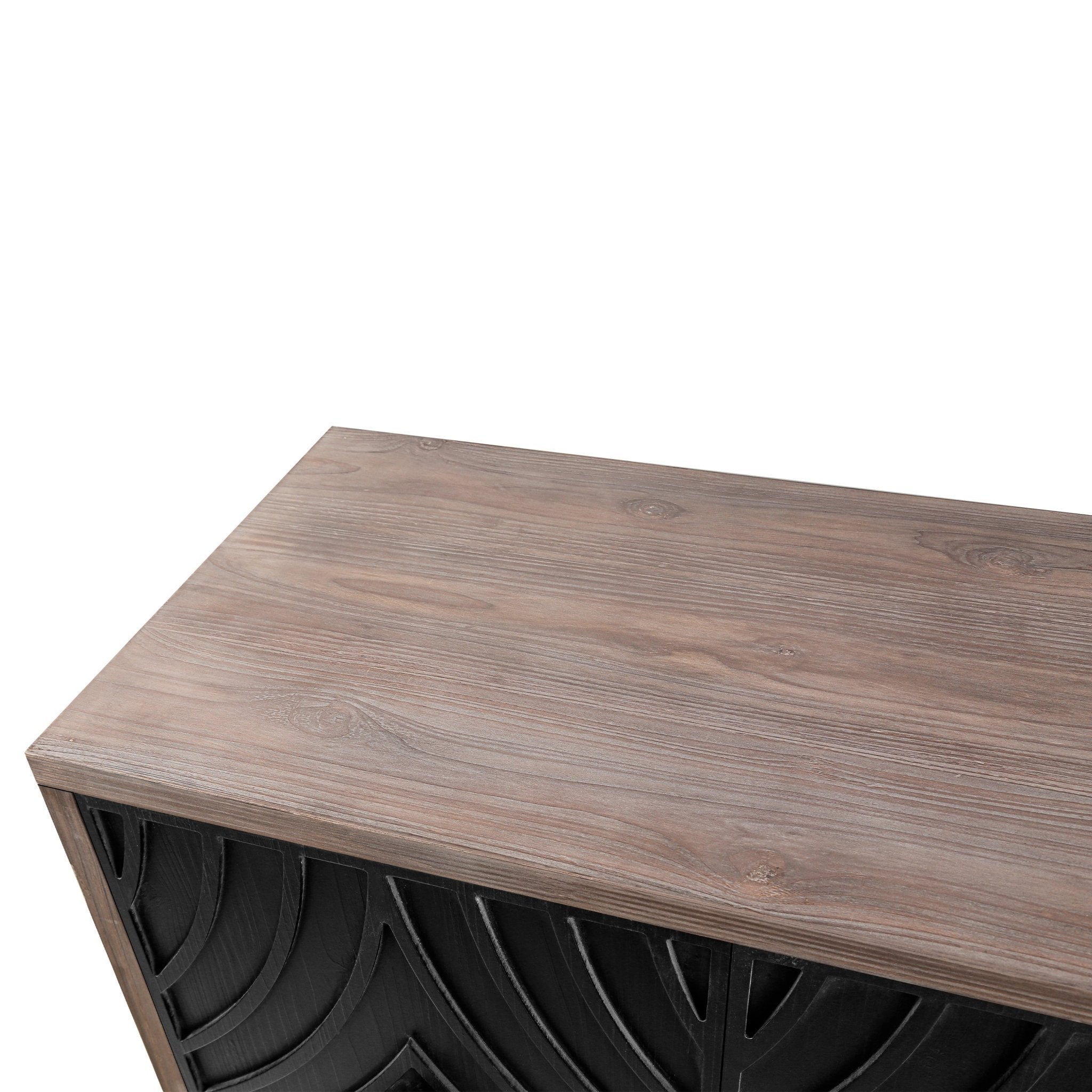 Storage Cabinet with 4 Convex Pattern Diamond Doors and Shelves - Cabinets