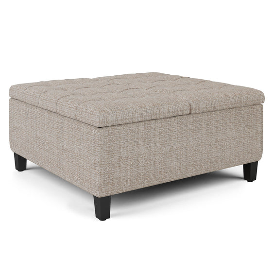 Storage Ottoman with Stitched Tufting Detail - Ottomans