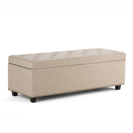 Storage Ottoman with Tufted and Nailhead Trim Detail - Ottomans