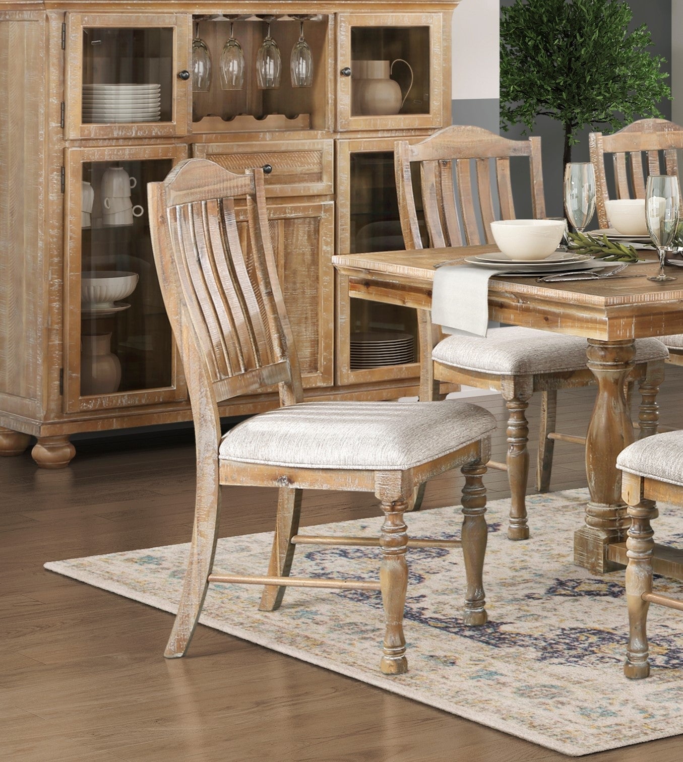 Styne Dining Chair with Vertical Slat - Back and Wood Frame, Set of 2 - Dining Chairs